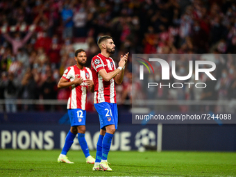 Yannick Carrasco during UEFA Champions League match between Atletico de Madrid and Liverpool FC at Wanda Metropolitano on October 19, 2021 i...