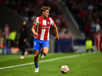 Marcos Llorente during UEFA Champions League match between Atletico de Madrid and Liverpool FC at Wanda Metropolitano on October 19, 2021 in...