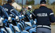 Motorcycles and members of of the Polizia di Stato, one of the national police forces of I...