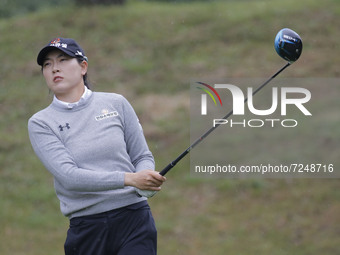 Jung Min Lee of South Korea action on the 2th green during an BMW LADIES CHAMPIONSHIP at BMW International GC in Busan, South Korea. (