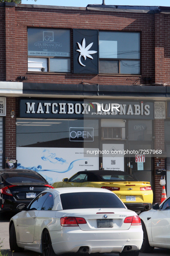 Shop selling cannabis and marijuana paraphernalia in Toronto, Ontario, Canada, on July 30, 2021. 
