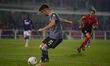 Arstidi Kolaj of US Alessandria scores the goal of 1-0 during the Seri B Match between Ale...