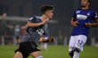 Arstidi Kolaj of US Alessandria celebrates  an goal during the Seri B Match between Alessa...