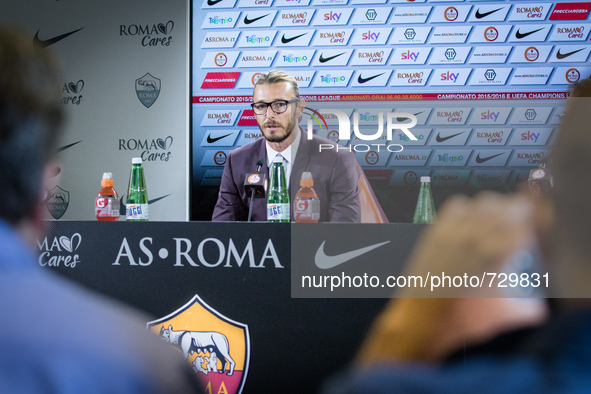 Rome, Italy 12th August 2015 - farewell press conference football player at As Rome Federico Balzaretti, on Rome, Italy 12 th august 2015 