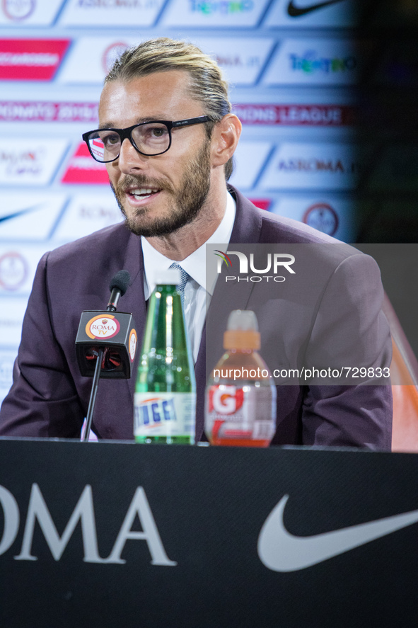 Rome, Italy 12th August 2015 - farewell press conference football player at As Rome Federico Balzaretti, on Rome, Italy 12 th august 2015 