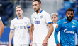 Ivan Ordets (C) of Dynamo Moscow looks on during the Russian Premier League match between...