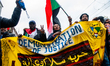 Hundreds of Sudanese people are shouting slogans against the military rule and asking for...