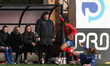 Durham Women's manager Lee Sanders looks on as Kathryn Hill tackles London City Lionesses'...