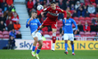 Middlesbrough's Martín Payero wins a header during the Sky Bet Championship match between...