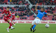 Middlesbrough's Martín Payero shoots at goal during the Sky Bet Championship match between...