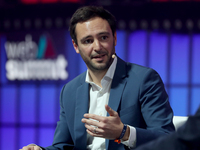 Sorare Co-founder & CEO Nicolas Julia speaks during the Web Summit 2021 in Lisbon, Portugal on November 1, 2021. The Web Summit 2021, one of...