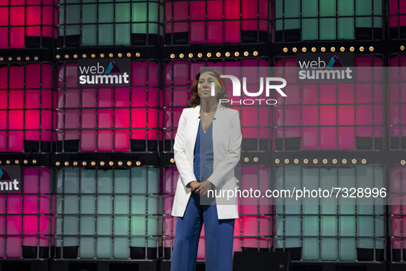 Ana Maiques speaks during  third day of Web Summit 2021 in Lisbon, Portugal on November 3, 2021 