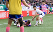 Harry Glover of Stade Francais dives over the line to score a try during the Top 14 match...