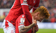 Brennan Johnson of Nottingham Forest celebrates with Jack Colback of Nottingham Forest af...