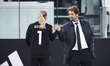 Juventus coach Joe Montemurro talks with Juventus goalkeeper Roberta Aprile (1) during the...
