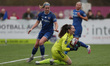 Megan Borthwick of Durham Women goes down injured during the FA Women's Championship match...