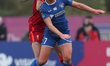  Durham Women's Beth Hepple contests a header with Liverpool's Yana Daniels during the FA...