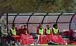  Liverpool's players look on from the bench during the FA Women's Championship match betwe...