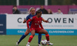  Liverpool's Taylor Hinds in action with Durham Women's Bridget Galloway during the FA Wom...