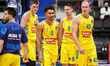 ALBA Berlin players Tamir Blatt, Ben Lammers #55, Maodo Lo #0, Marcus Eriksson #8 and Luke...