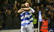 QPR's Charlie Austin celebrates his goal with team mates during the Sky Bet Championship m...