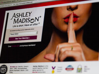 A detail of the Ashley Madison website on August 19, 2015. Hackers who stole customer information from the cheating site AshleyMadison.com d...