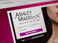 A detail of the Ashley Madison website on August 19, 2015. Hackers who stole customer information from the cheating site AshleyMadison.com d...