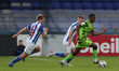  Sadou Diallo of Forest Green gets away from Hartlepool United's Mark Shelton and Nicky Fe...