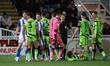 Tempers flare after a clash between Hartlepool United's Jamie Sterry and Forest Green's Jo...