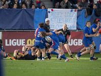 Pauline BOURDON in attack position during the international women's rugby match between France and New Zealand on November 20, 2021 in Castr...