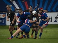 Romane MENAGER of France in the fight with Aleisha-Pearl NELSON of the Black Ferns during the international women's rugby match between Fran...
