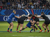 Tackle of Celine FERER on Eloise Blackwell during the International Women's Rugby match between France and New Zealand on November 20, 2021...