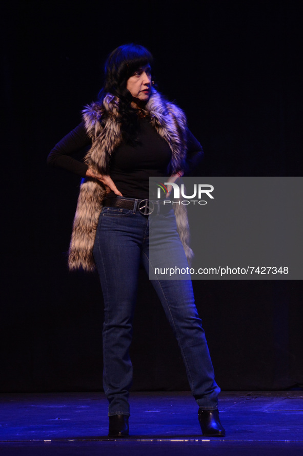 Singer Susana Zabaleta performing on stage during  the musical ‘The Prim’  at Cultural Center Theater 1. On November 20, 2021 in Mexico City...