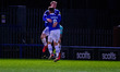 Max Taylor of Rochdale AFC celebrates his goal with his team mates during the Sky Bet Lea...
