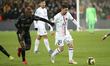 Lionel Messi of PSG, Gael Kakuta of Lens (left) during the French championship Ligue 1 foo...