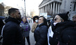 Demonstrators gather in Foley Square to protest the Ghislaine Maxwell and Jeffrey Epstein...
