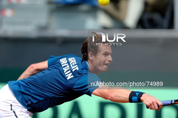 Davis Cup 2014 match A.Seppi v A.Murray, in Naples, Italy, on April 5, 2014. 