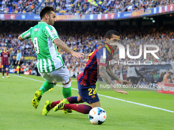 Dani Alves and Nono in the match between FC Barcelona and Betis  for the week 32 of the spanish league, played at the Camp Nou on 5 april, 2...
