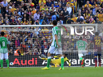 Leo Messi goal in the match between FC Barcelona and Betis  for the week 32 of the spanish league, played at the Camp Nou on 5 april, 2014....
