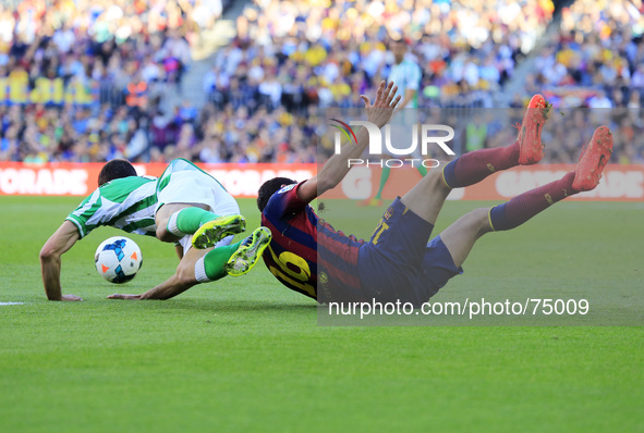 Sergio Busquets in the match between FC Barcelona and Betis  for the week 32 of the spanish league, played at the Camp Nou on 5 april, 2014....