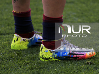 Leo Messi shoes in the match between FC Barcelona and Betis  for the week 32 of the spanish league, played at the Camp Nou on 5 april, 2014....