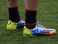 Leo Messi shoes in the match between FC Barcelona and Betis  for the week 32 of the spanish league, played at the Camp Nou on 5 april, 2014....