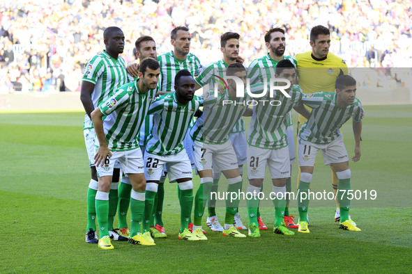 Betis team in the match between FC Barcelona and Betis  for the week 32 of the spanish league, played at the Camp Nou on 5 april, 2014. Phot...