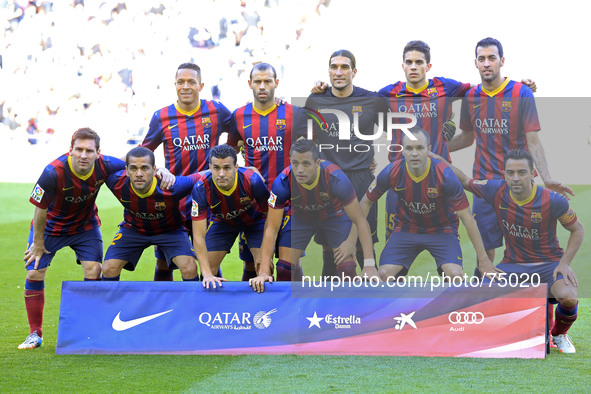 FC Barcelona team in the match between FC Barcelona and Betis  for the week 32 of the spanish league, played at the Camp Nou on 5 april, 201...