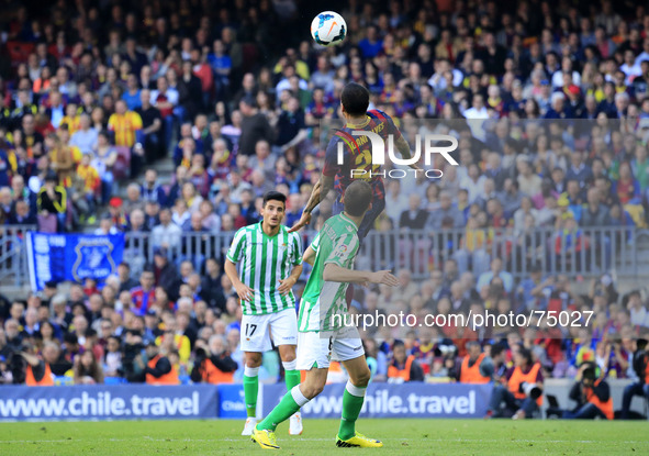 Dani Alves in the match between FC Barcelona and Betis  for the week 32 of the spanish league, played at the Camp Nou on 5 april, 2014. Phot...