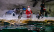 MANILA CITY, Philippines - A worker wearing a Santa Clause costume feeds the penguins at t...