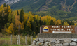 A sign Mount Fernie Provincial Park.On Saturday, 02 October 2021, in Fernie, British Colu...