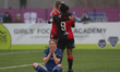 Blackburn Rovers' Ellie Leek celebrates after scoring their first goal whilst Durham Women...