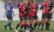 Blackburn Rovers' Ellie Leek celebrates with Annabel Blanchard after scoring during the FA...
