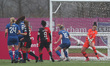 Blackburn Rovers' Alex Brooks saves from Durham Women's Dee Bradley  during the FA Women's...